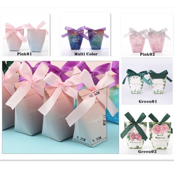 20PCS Candy Box /Gifts Ribbon Box/Wedding Holiday Party Favors Box/Candy Bag - Picture 2 of 10